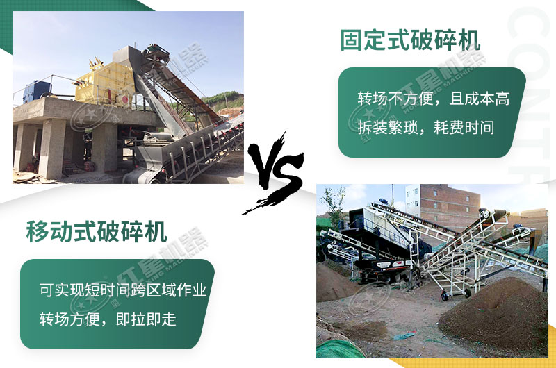 流動粉碎石機，可以隨時轉(zhuǎn)場停車生產(chǎn)的破碎生產(chǎn)線