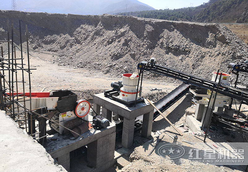 鄂破+圓錐破+沖擊式制砂機配置的生產線